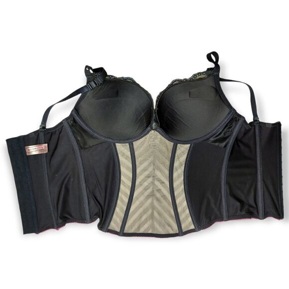 🌼4/$30 Lasenza Sexy Black Lace Herringbone Bustier Large - Picture 2 of 6